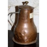 Antique copper jug with lid