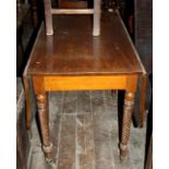 Large mahogany Pembroke table with barley twist legs