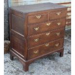 Classically dimensioned oak chest of drawers from the reign of King George II - a little unusual