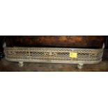 Victorian pierced brass fender or fire surround