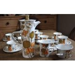 1960s Midwinter 24 piece (ten cup) coffee set.