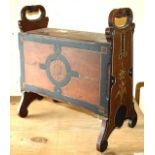 Arts and Crafts library stool with transfer Victorian registration mark