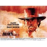 Original British quad poster for the 1985 Clint Eastwood film Pale Rider. Unusual in that it has