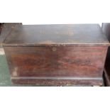 Victorian pine blanket chest in original varnished faux mahogany finish