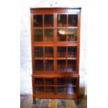 Early 20th C Mahogany stacking, glazed, bookcase