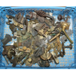 Quantity of brass handles, cupboard catches