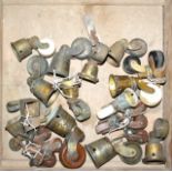 Quantity of antique brass and porcelain wheeled castors, some pairs etc a lot