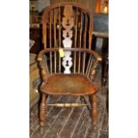 19th C Windsor chair in ash and elm