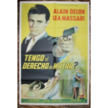 The Vanquished, starring Alan Delon. 1964 one sheet film poster