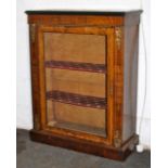 Victorian walnut and inlaid pier cabinet with glazed door and ormolu mounts