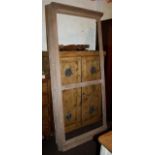 Old pine full-length corner cupboard framework.