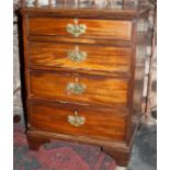 Small late Georgian chest of four drawers in mahogany