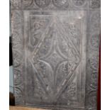 Carved and incised antique oak panel