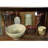 Seven pieces of West German pottery - bowls and vases