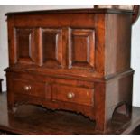 Miniature Welsh oak coffer bach or mule chest