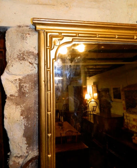 Large English 19th C gilt framed mirror with original plate, 41 by 50 inches - Image 3 of 3