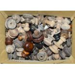 Large quantity cupboard and other small to medium wooden door and cabinet knobs - a lot