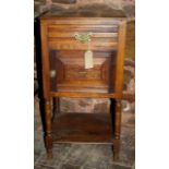 Edwardian bedside cabinet with single drawer over pot cupboard