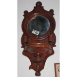 Hanging Victorian gentleman's toilet mirror and shaving necessaire