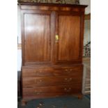 Early 19th C linen press in mahogany