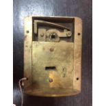 Antique brass door lock (in lot 349)