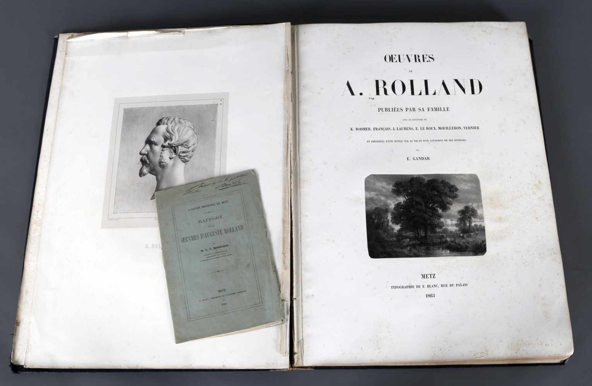 A. Rolland, Buch mit Lithographien seiner Werke, 1863, Metz"Oeuvres" de A. Rolland, publiées par