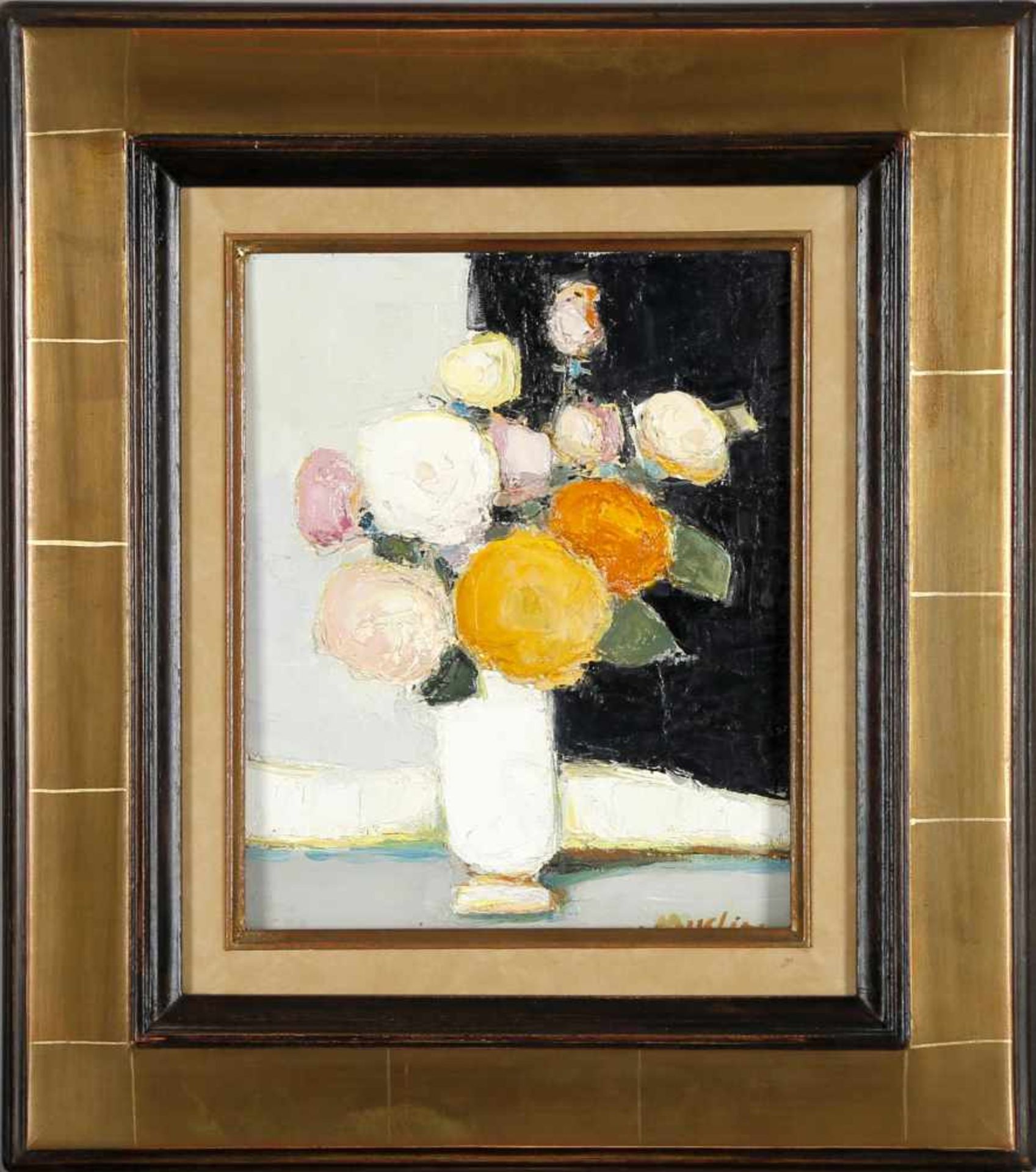 J.A. Muslin (*1911)"Fleurs d´Automne", Öl auf Lwd., 27 x 22 cm, unten rechts signiert, schöner