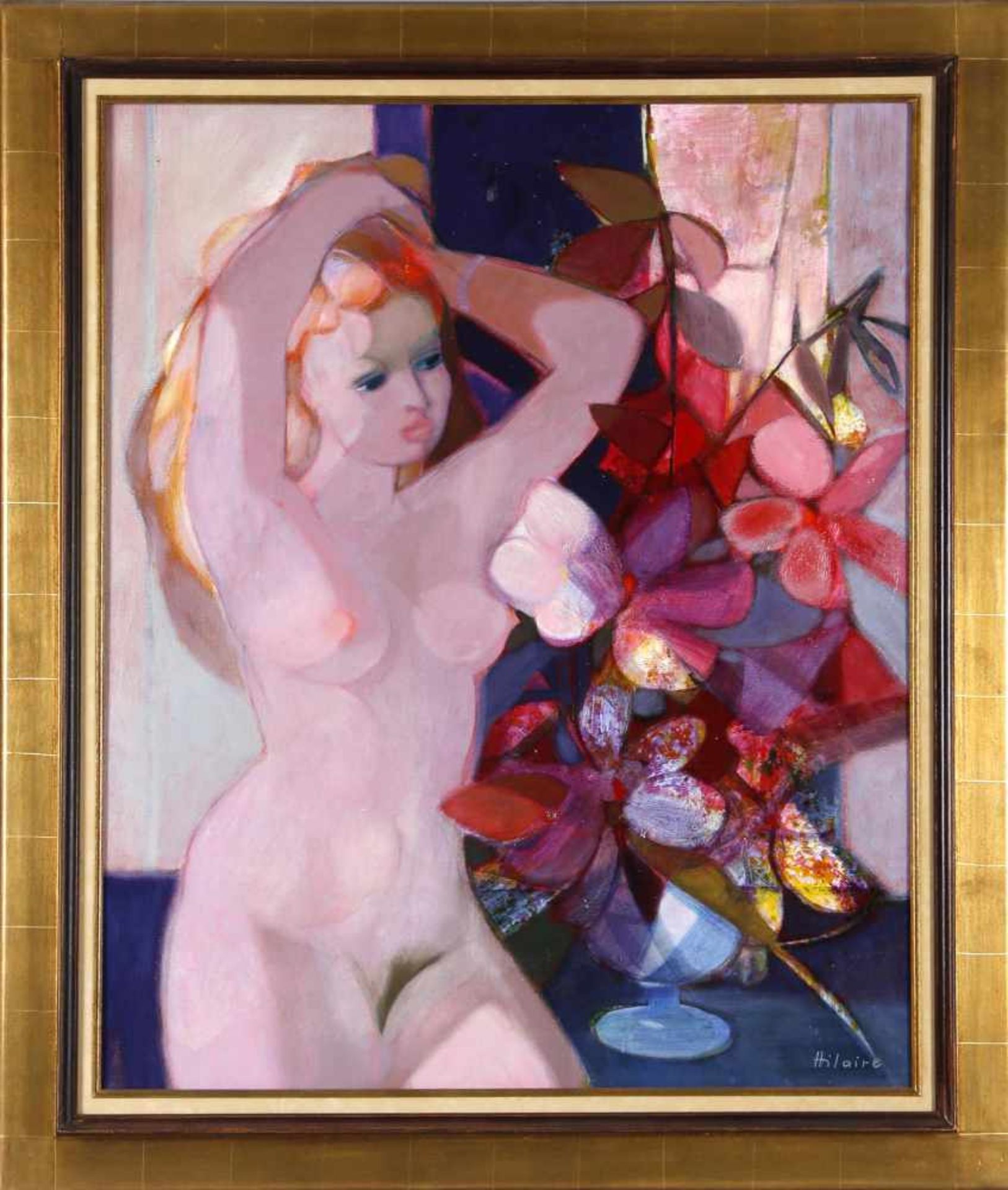 Camille Hilaire (Metz 1916-2004)"Martine au Bouquet", Öl auf Lwd., 100 x 81 cm, unten rechts