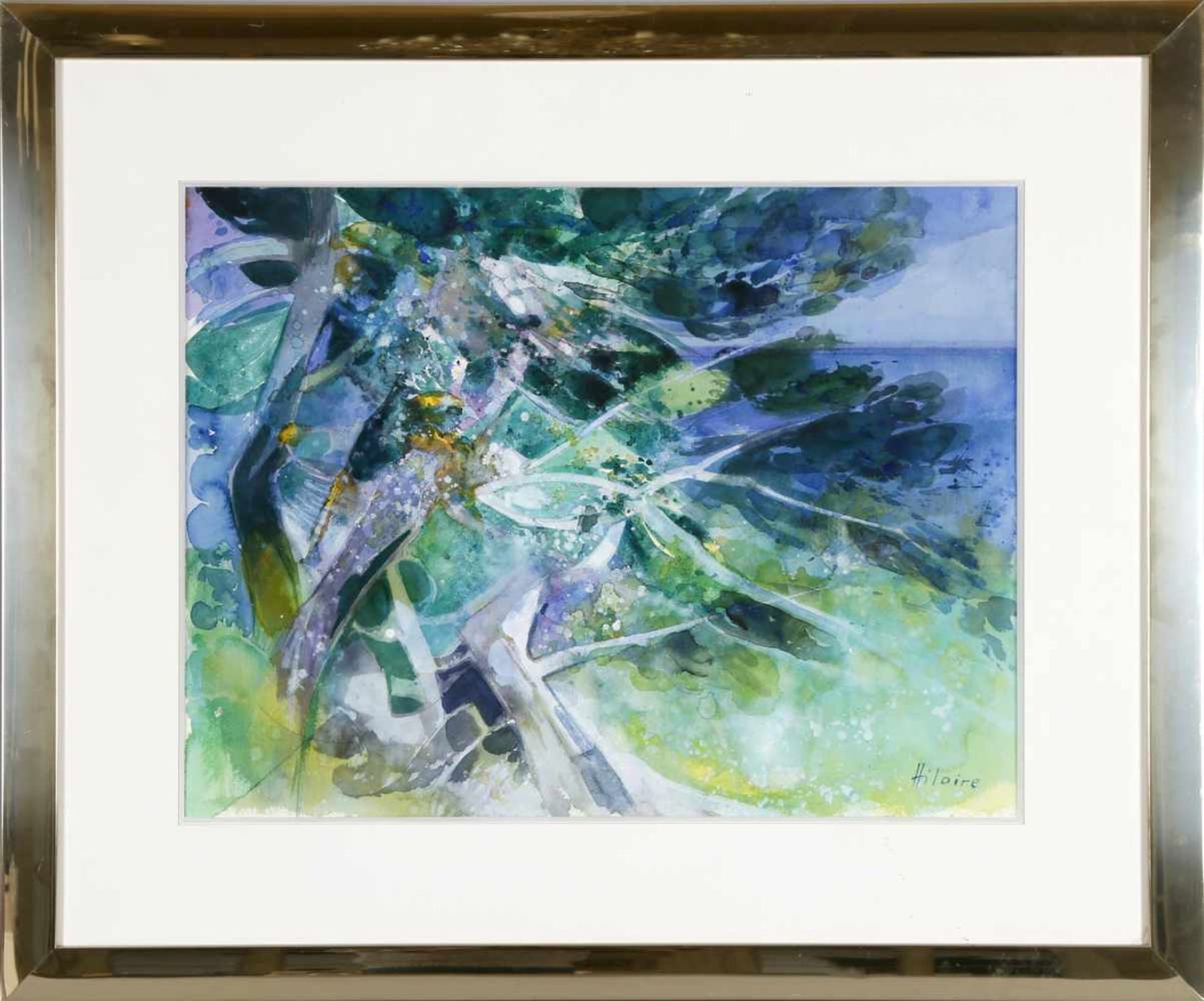 Camille Hilaire (Metz 1916-2004)Uferlandschaft, Aquarell, 46 x 61 cm, rechts unten signiert,