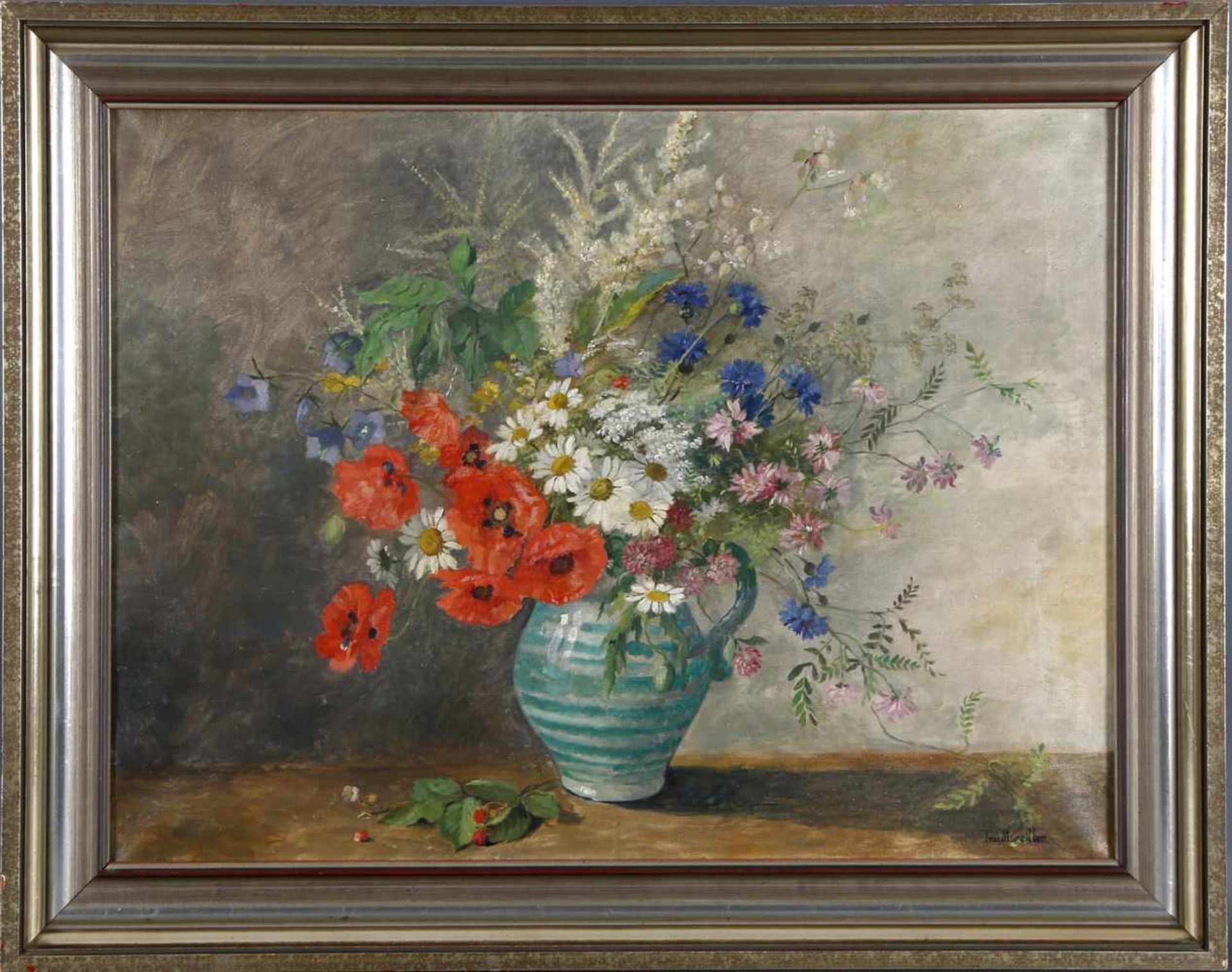 Stefanie von Trautweiler (Mödling bei Wien 1888-1976)Wiesenblumen in einer Vase, Öl auf Lwd., 60,5 x