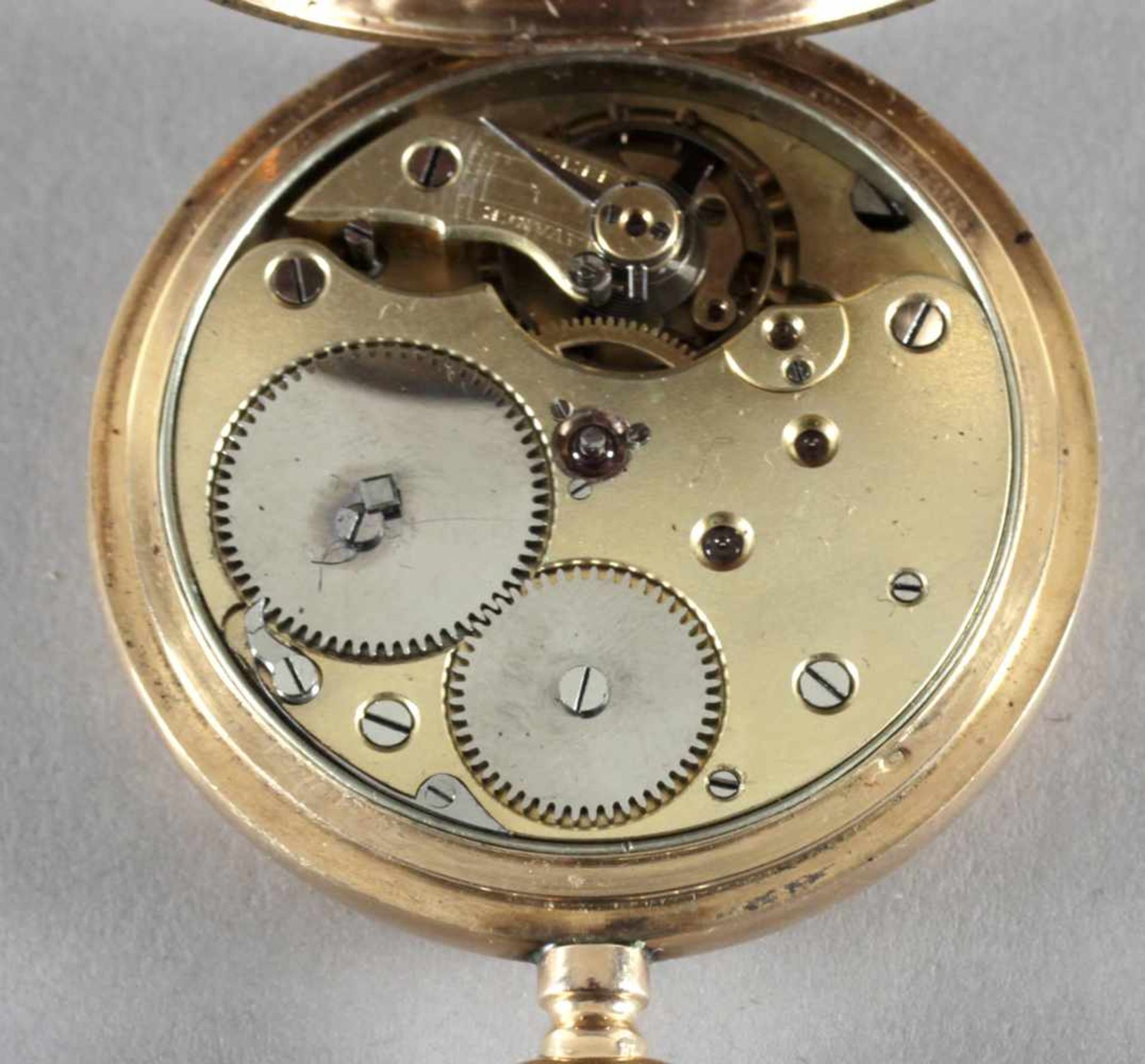 Herren-Taschenuhr System Glashütte, 585er Gold, 1895Kronenaufzug, Werk mit Ankergang, 16 Rubine, - Bild 2 aus 2