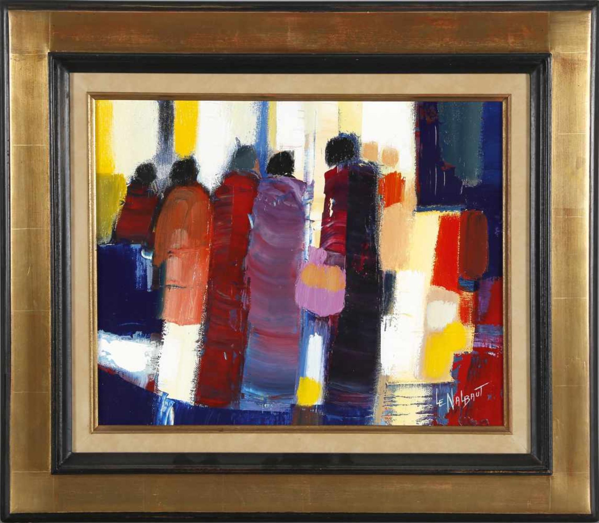 Gerard Le Nalbaut (*1946)"Les passantes", 1985, Öl auf Lwd., 33,5 x 41 cm, rechts unten signiert,