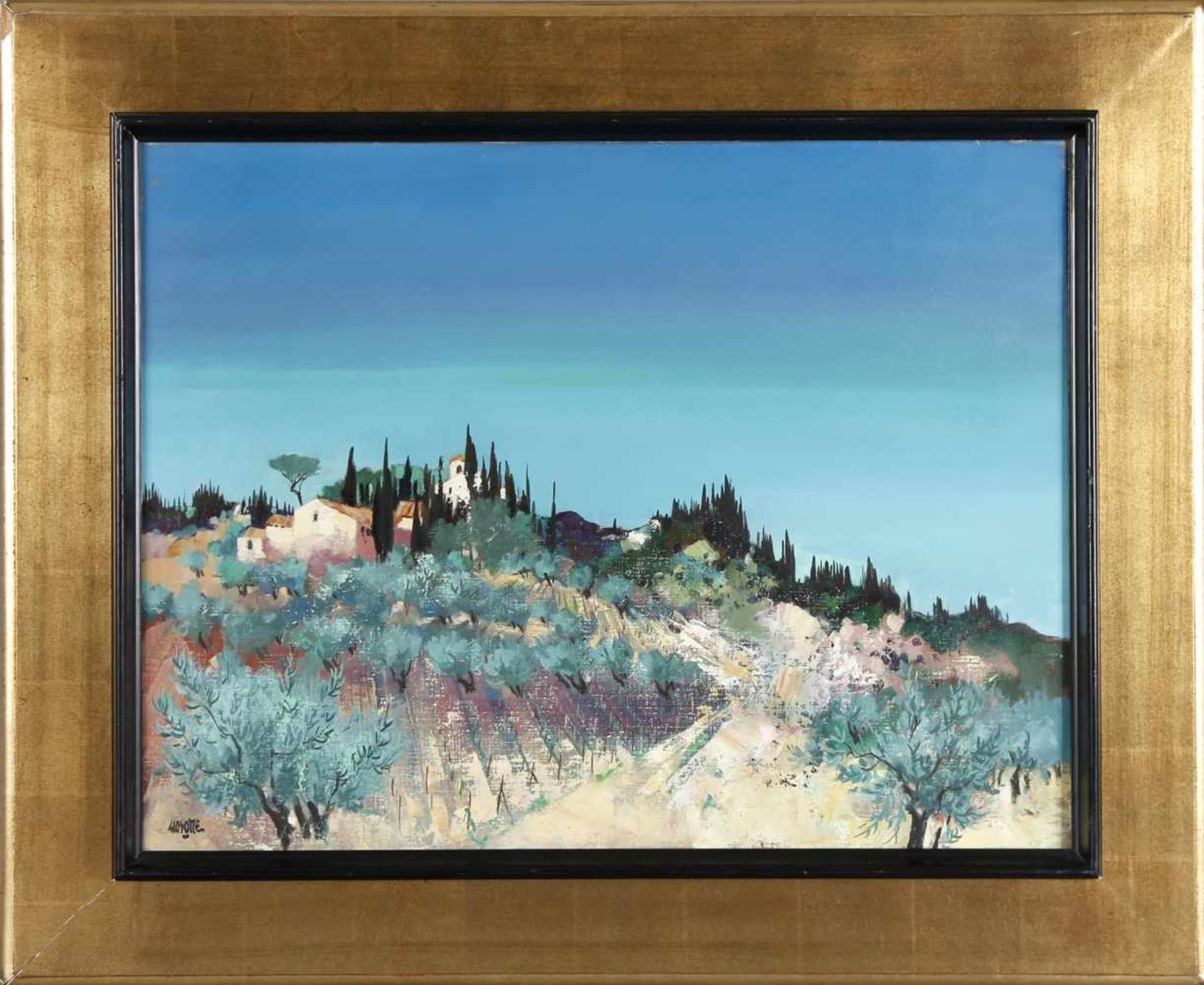 Georges Hosotte (* Paris 1936)"Le soir près de Florence (Toscane)", 1983, Öl auf Lwd., 50 x 65 cm,