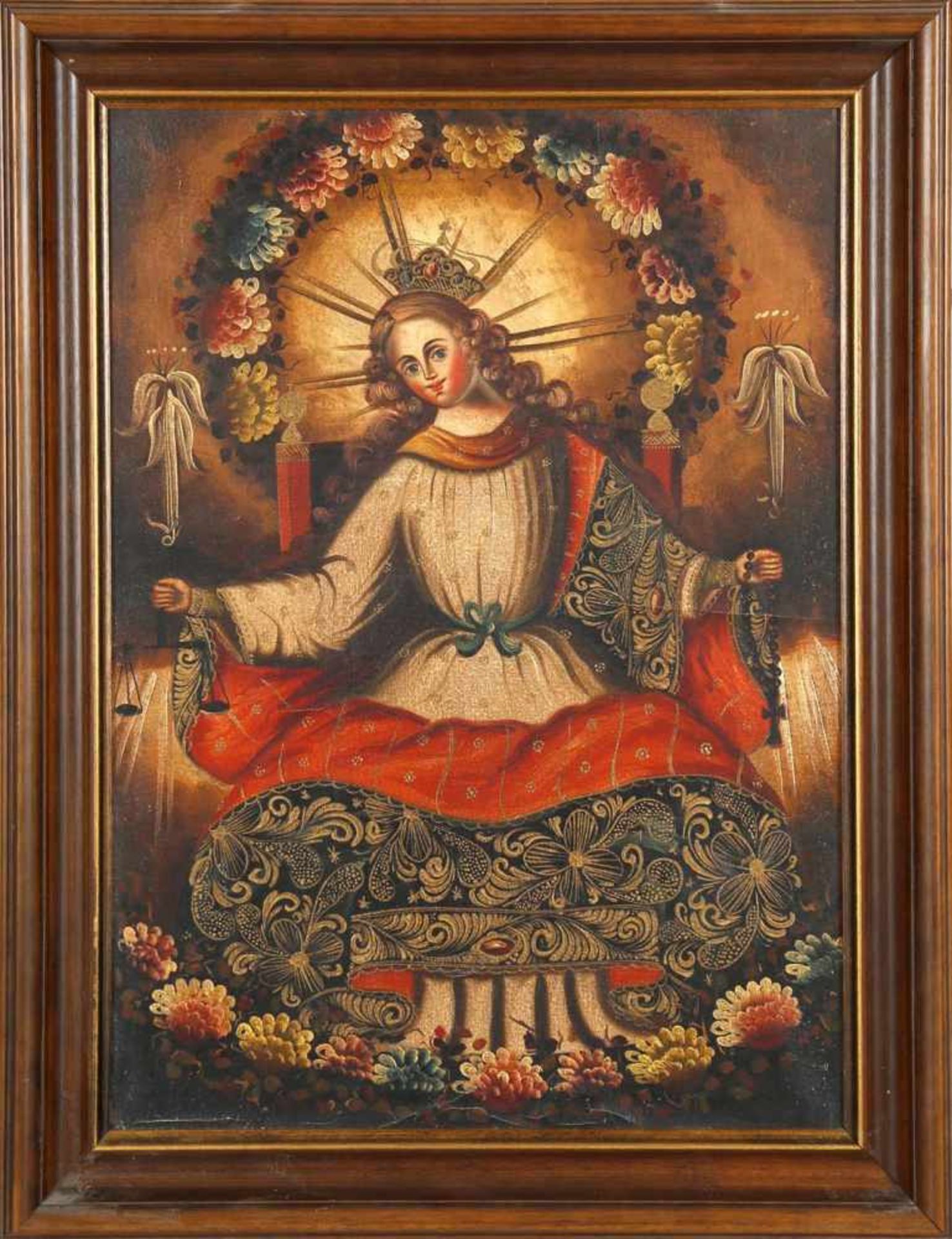 Fünf Heiligendarstellungen, Südamerika, spanische Schule, Ende 19. - Anfang 20. Jh.Öl auf - Bild 3 aus 5