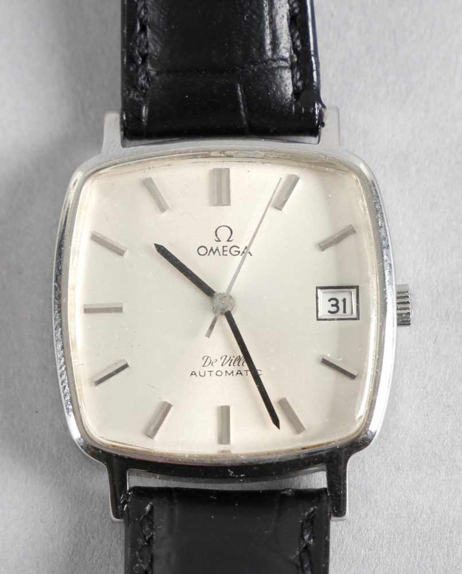 Omega De Ville Automatik HerrenuhrEdelstahlgehäuse 31 x 31 mm, Ziffern blattsilber mit