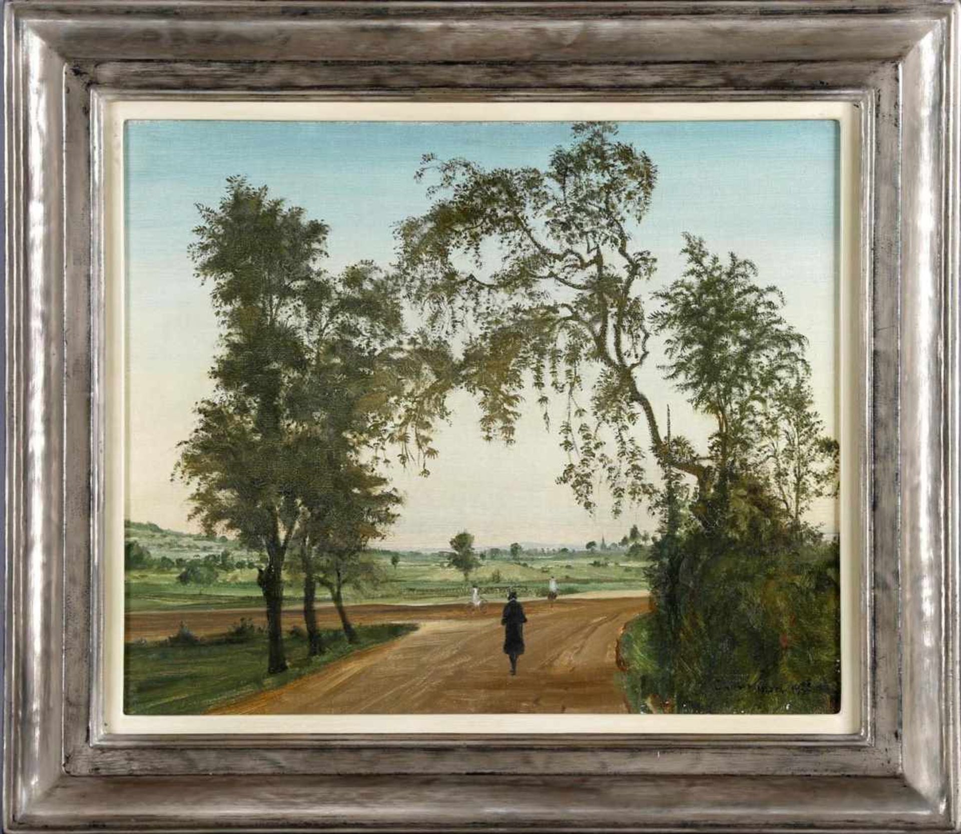 Theo Champion (Düsseldorf 1887-1952 Zell/Mosel)Landschaft am Niederrhein, 1923, Öl auf Leinwand,