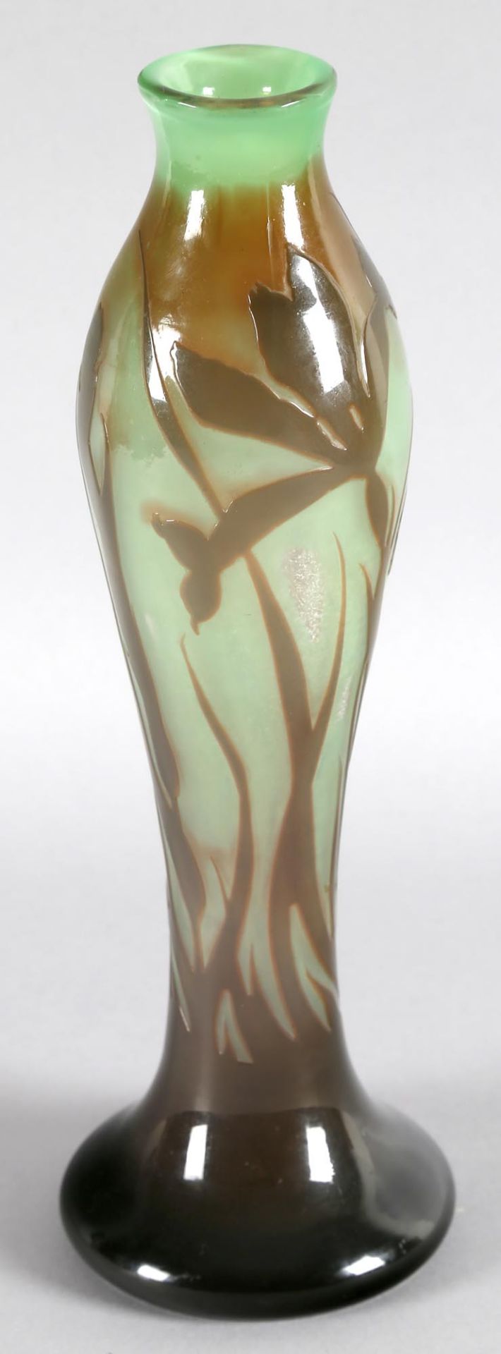 Jugendstil Vase, um 1900schlanke Form, sich zum ausgestellten gewölbten Rundstand verjüngende - Image 2 of 2