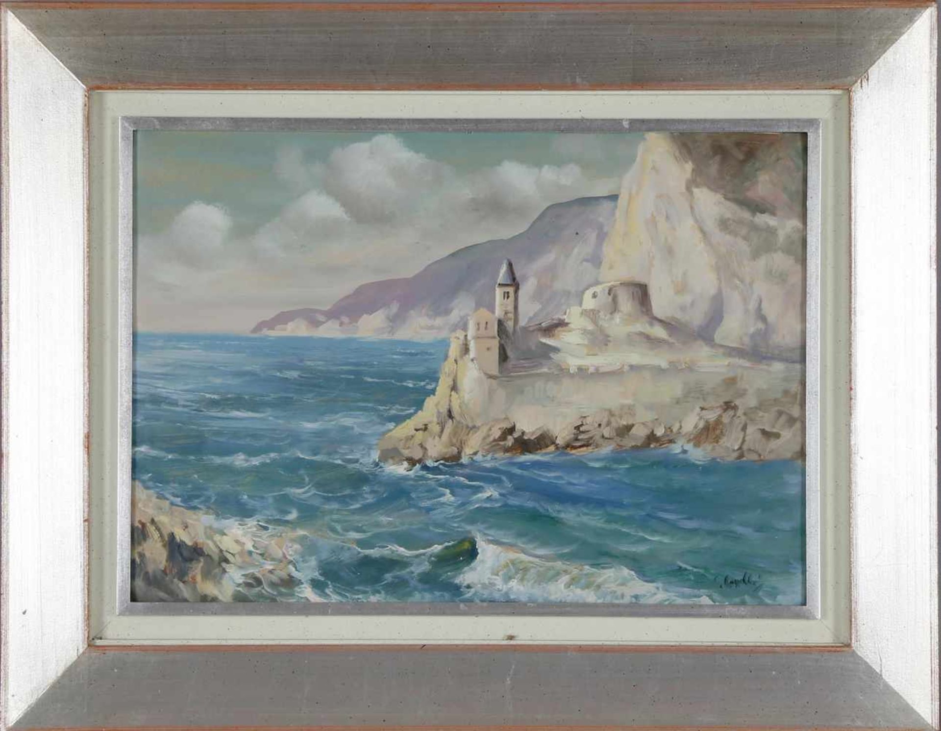 Giuseppe Caselli (1893-1976)Portovenere, Öl auf Malkarton, 34,5 x 50 cm, unten rechts signiert: G.