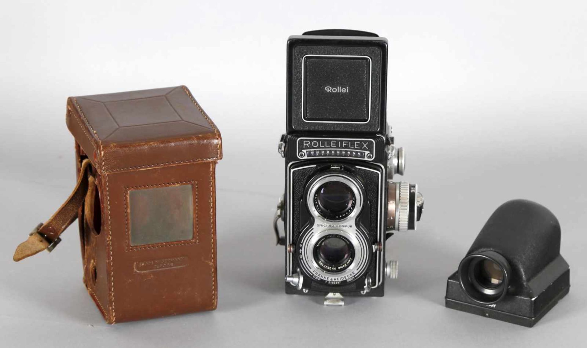Rolleiflex-T-Kamera mit Prismensucher, Francke und Heidecke, 1961-1966Seriennummer: T 2182487, mit