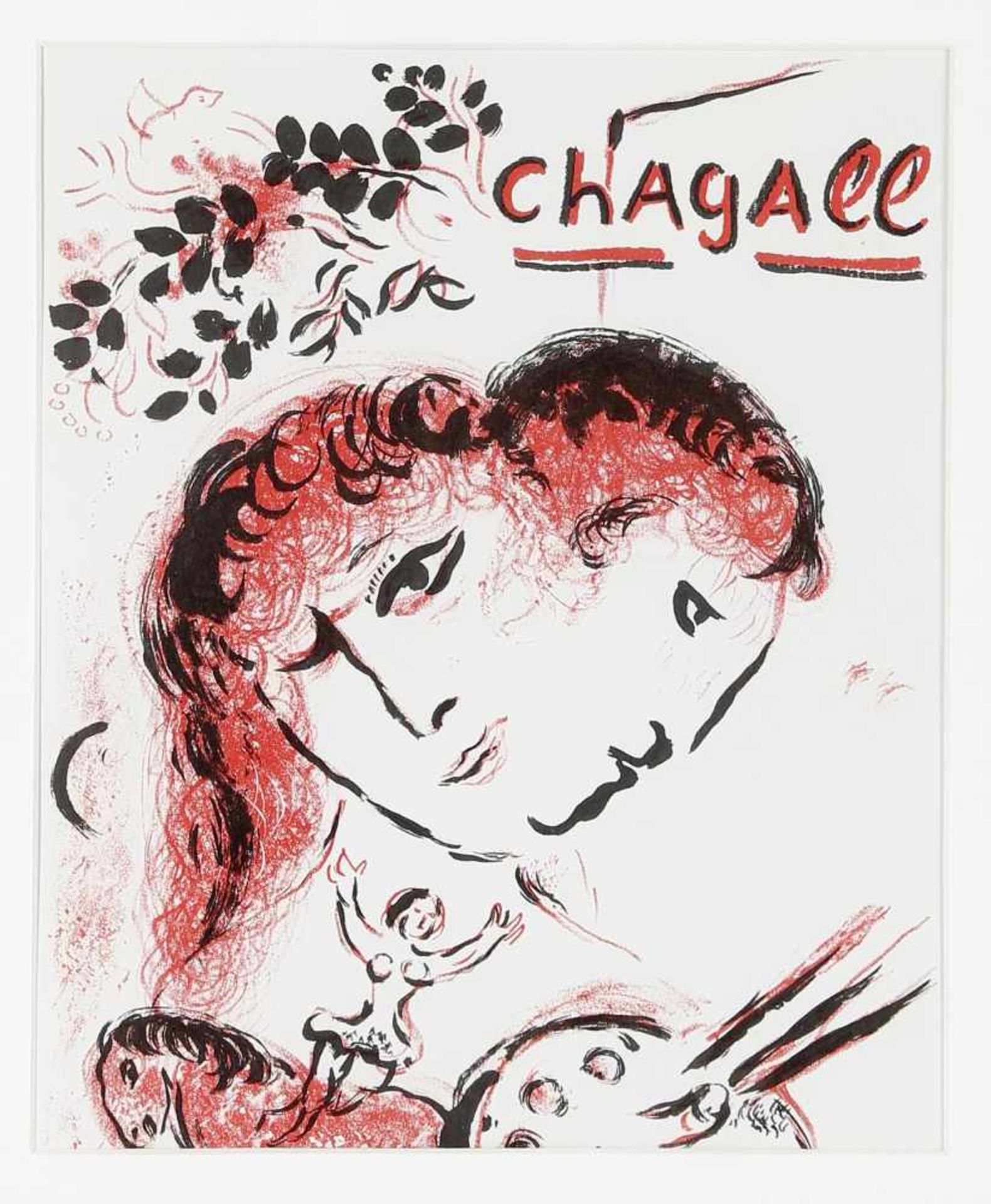 Marc Chagall (1887-1985)"Liebestraum", 1969, Farblithographie, 29 x 23,5 cm (Pp.), unter Glas