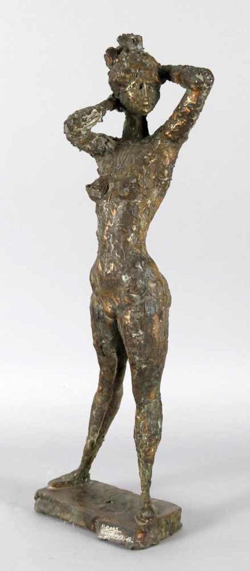 Hans Schröder (Saarbrücken 1930-2010 Saarbrücken)Stehender Frauenakt, Bronze, um 1976-1978, auf