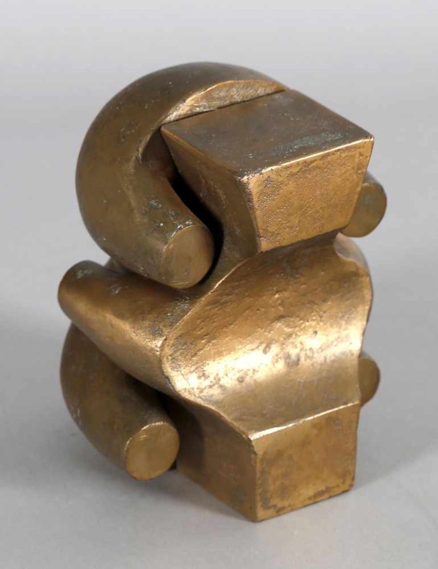 Ewald Brandt (1928-1983) "Abstraktes Paar", Bronze, Exemplar Nr. 50, goldbraune Patina, H: 13 cm,
