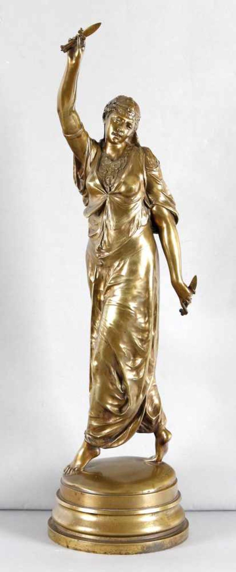 Auguste Louis Lalouette (1826-1883)Bronzefigur einer orientalischen Messer-Tänzerin, auf der