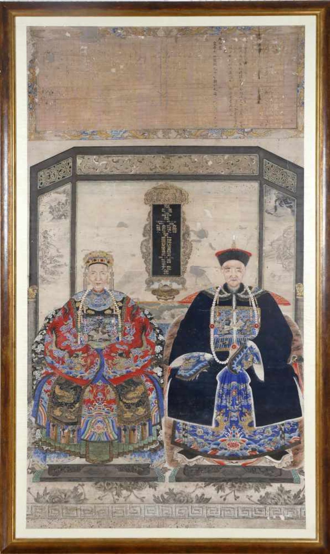 Große chinesische Porträtmalerei, Qing-Dynastie, wohl 19. Jh. oder ältervermutlich Darstellung des