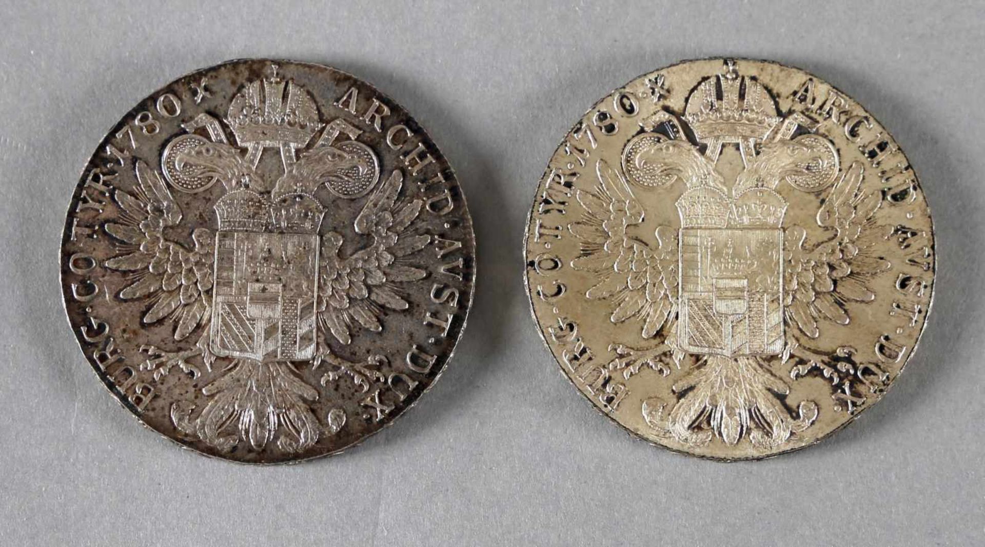 Taler Maria Theresia 1780 SF, wohl um 1780-902 Stücke, Nachprägungen, zus. 56,3 g, sehr schön, - - Bild 2 aus 2