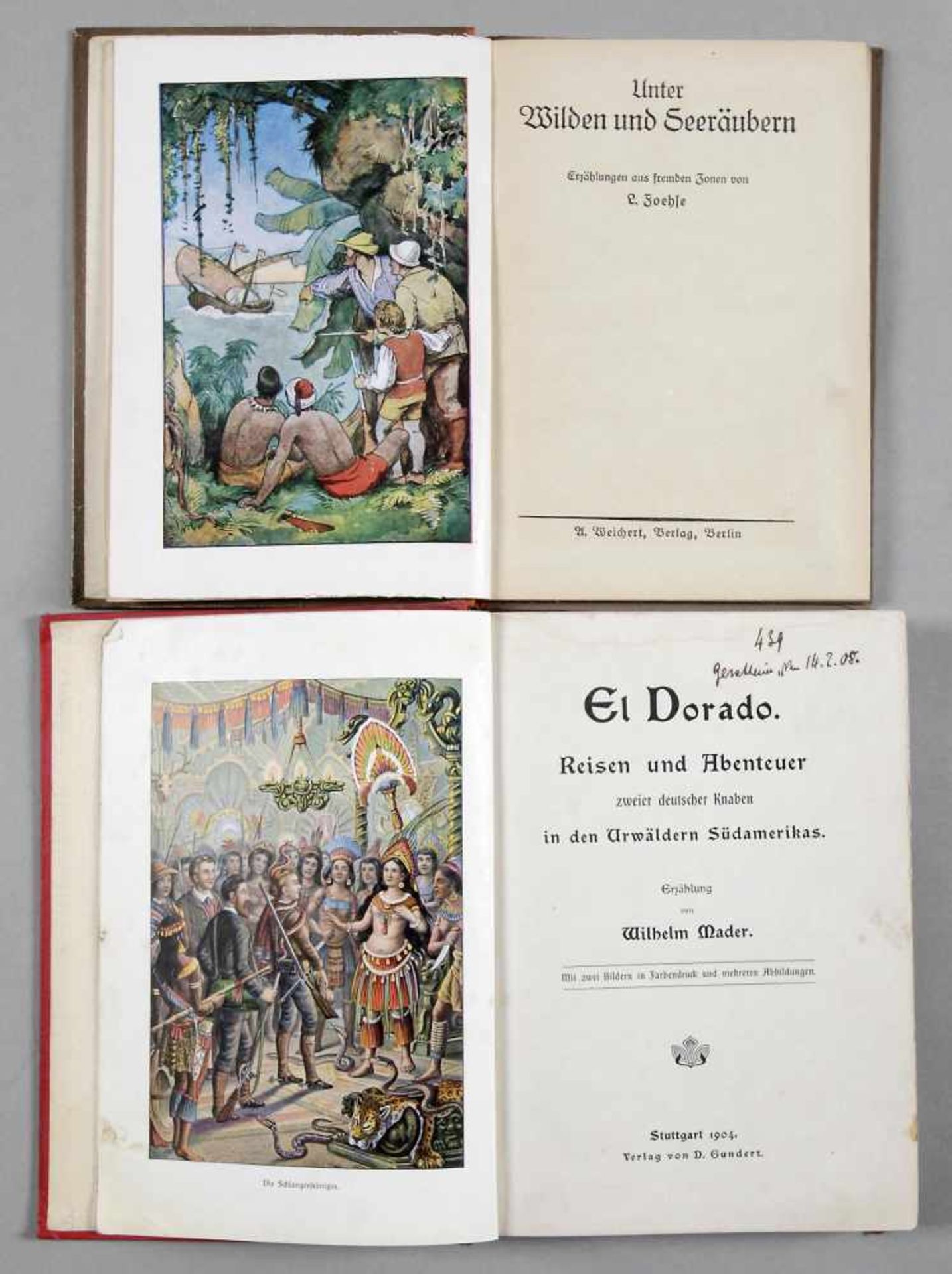 2 Bände Abenteuer-Literatur- Ludwig Foehse: "Unter Wilden und Seeräubern", A. Weichert Verlag,