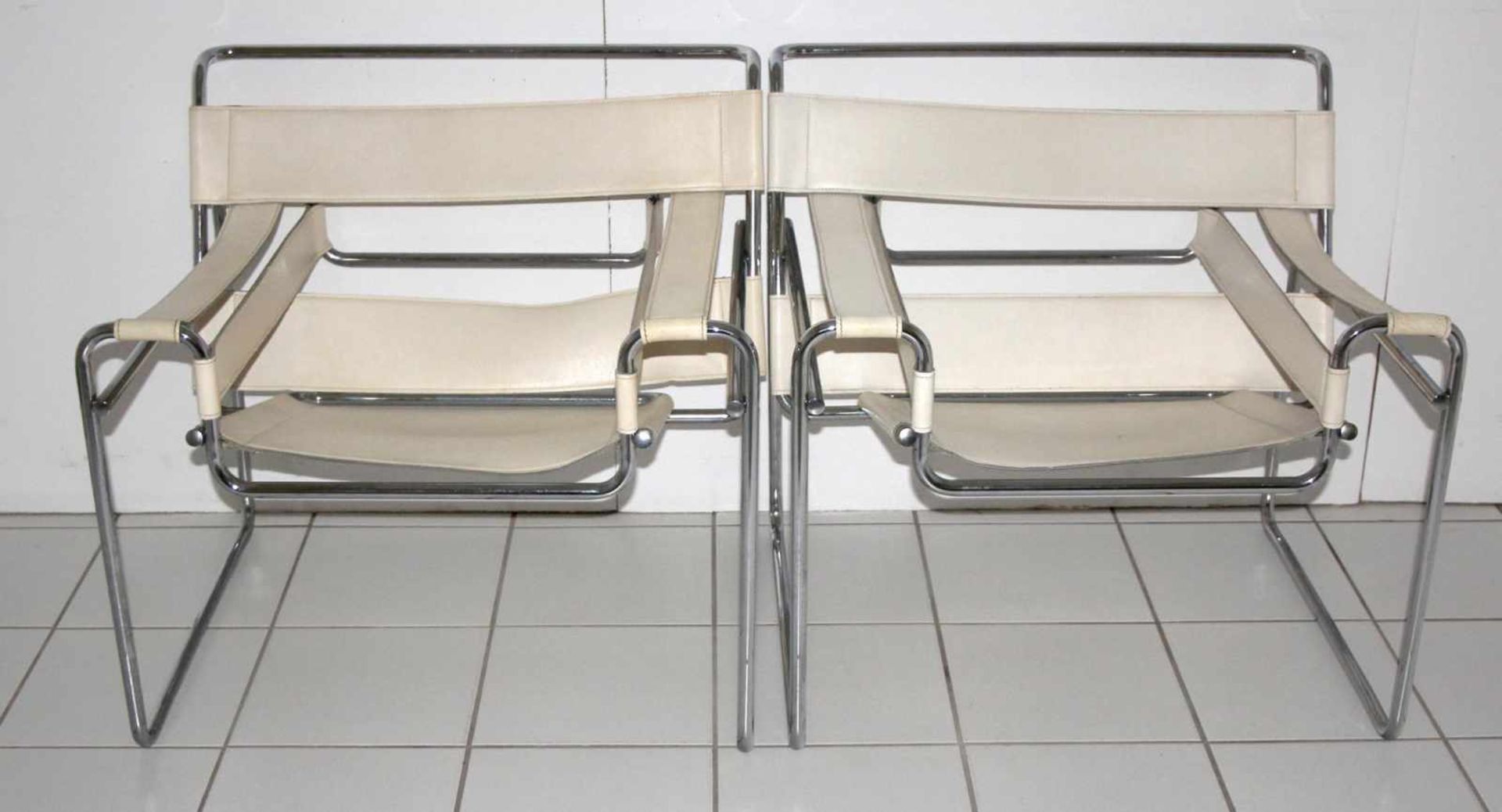 4 Stühle, Modell Wassily, Design Marcel Breuer, 1925/26, Ausführung wohl 70er/80er JahreBauhaus- - Bild 2 aus 2