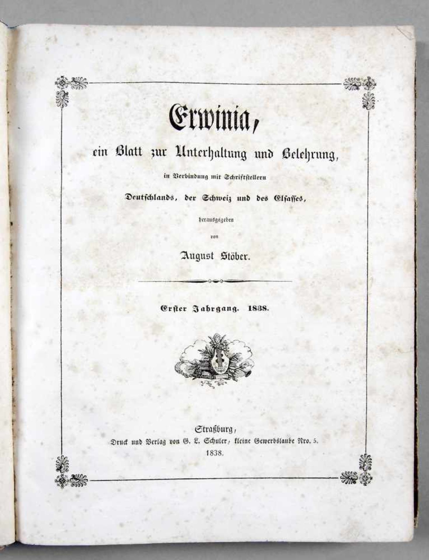 August Stöber: "Erwinia, ein Blatt zur Unterhaltung und Belehrung"Verlag von G. L. Schuler,