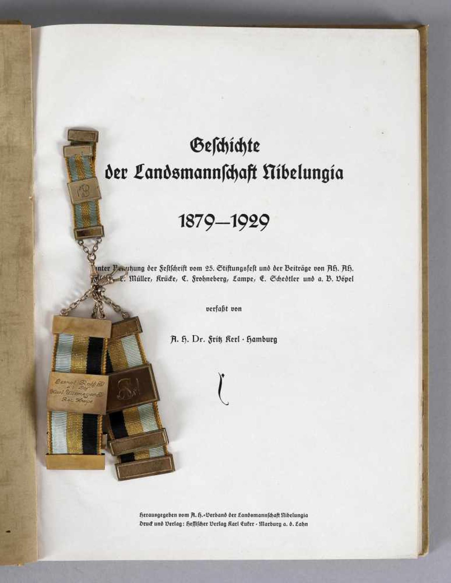 Buch 50 Jahre Nibelungia und Bierzipfel- Geschichte der Landsmannschaft Nibelungia 1879-1929,