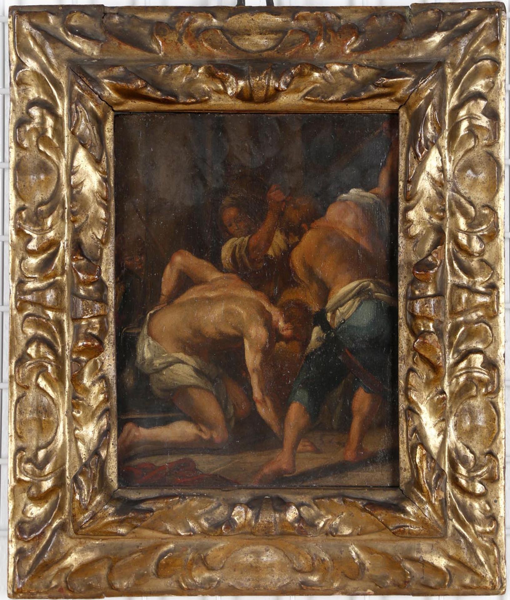 Daniele Crespi (1590-1630)Geißelung, Meisterskizze, Öl auf Holz, 25 x 19 cm, schöner alter